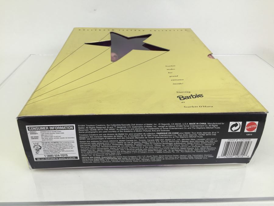 Barbie Hollywood Legends Collection Barbie As Scarlett O'Hara Mattel Vintage 1994 [Photo 8]