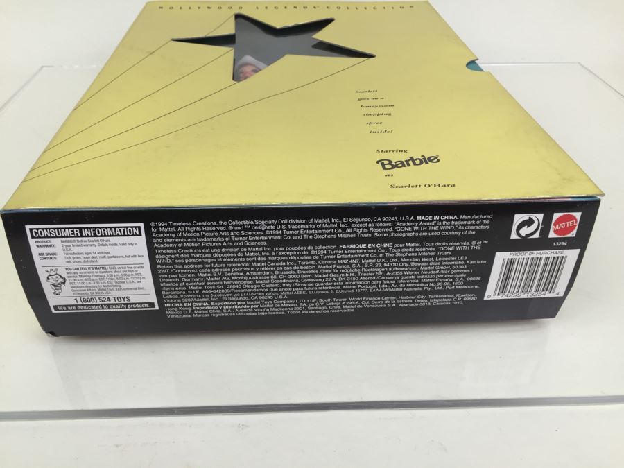 Barbie Hollywood Legends Collection Barbie As Scarlett O'Hara Mattel 13254 Vintage 1994 [Photo 6]