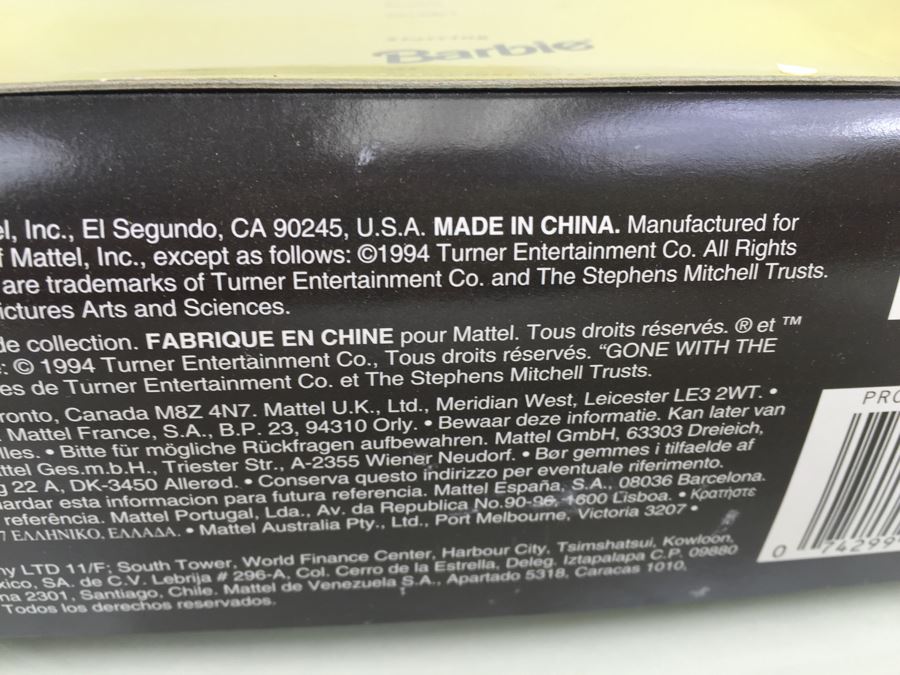 Barbie Hollywood Legends Collection Barbie As Scarlett O'Hara Mattel Vintage 1994 [Photo 8]