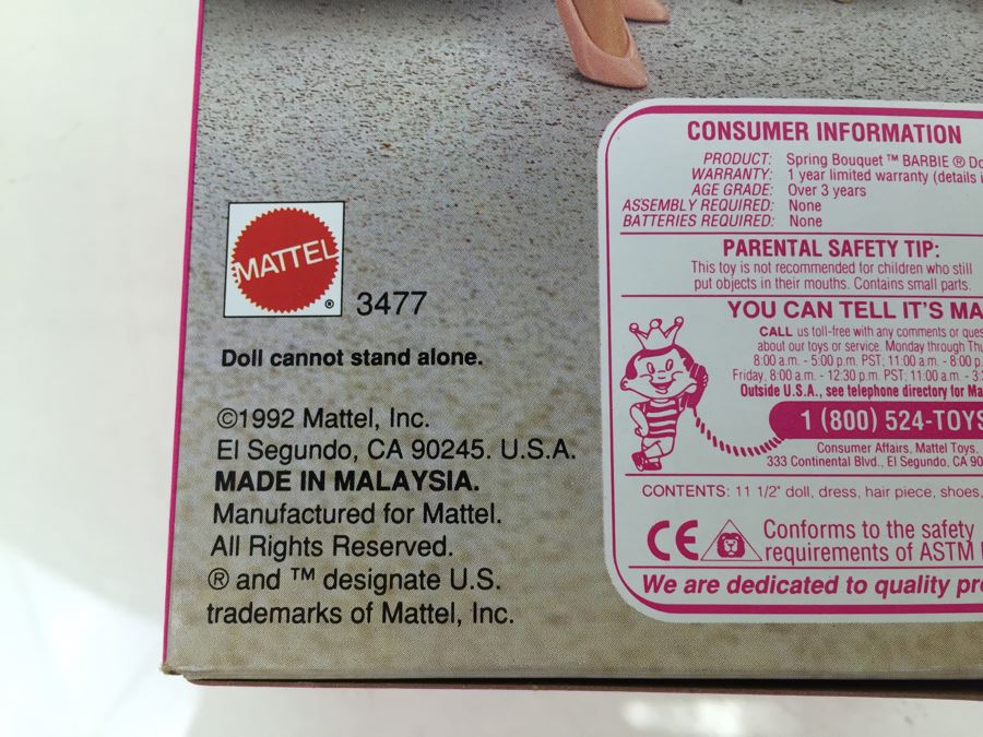 Spring Bouquet Barbie 3477 And School Spirit Barbie 15301 Mattel New In Box Vintage 1992 [Photo 9]