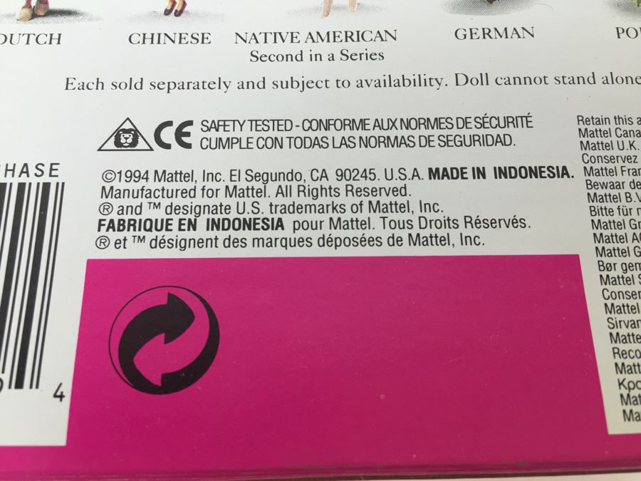 Special Edition Third Edition Native American Barbie Dolls Of The World Collection Mattel New In Box 12699 Vintage 1994 [Photo 7]