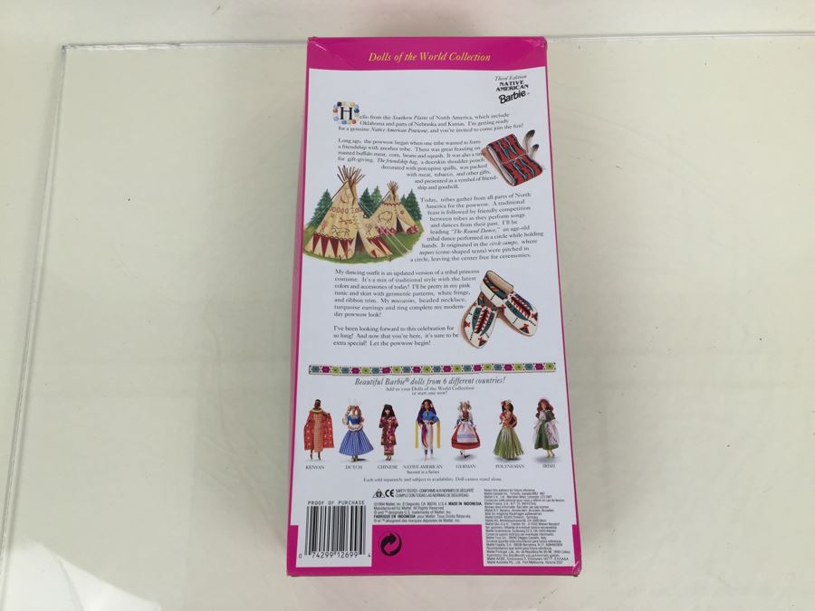 Special Edition Third Edition Native American Barbie Dolls Of The World Collection Mattel New In Box 12699 Vintage 1994 [Photo 2]