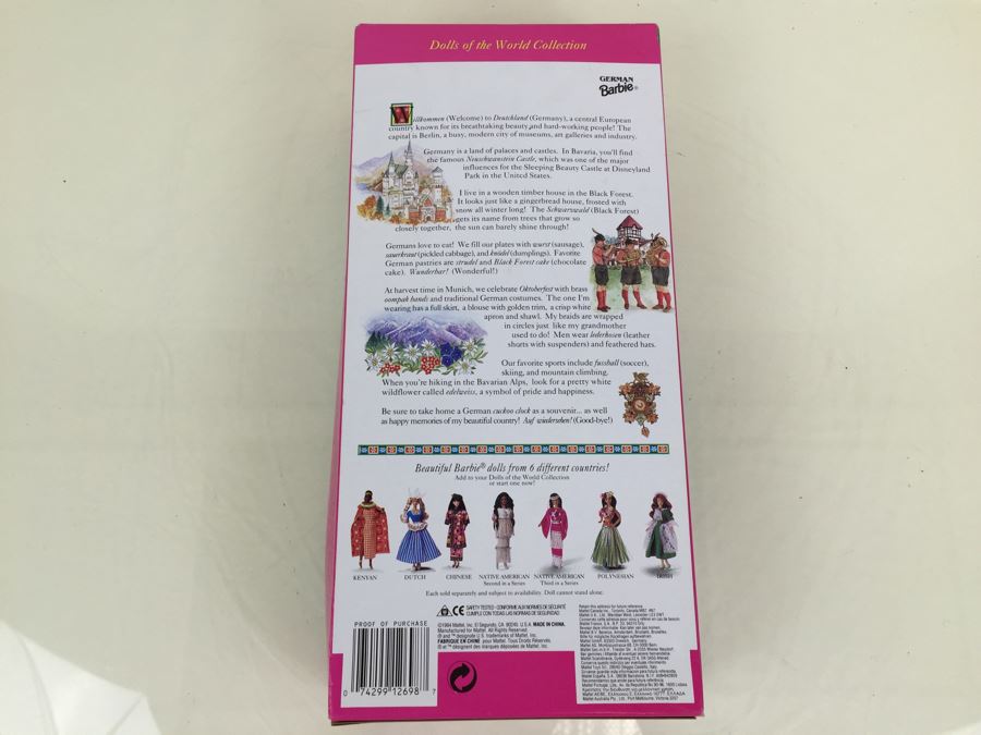 Special Edition German Barbie Dolls Of The World Collection Mattel New In Box 12698 Vintage 1994 [Photo 2]