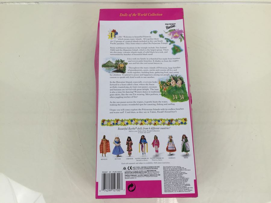 Special Edition Polynesian Barbie Dolls Of The World Collection Mattel New In Box 12700 Vintage 1994 [Photo 2]