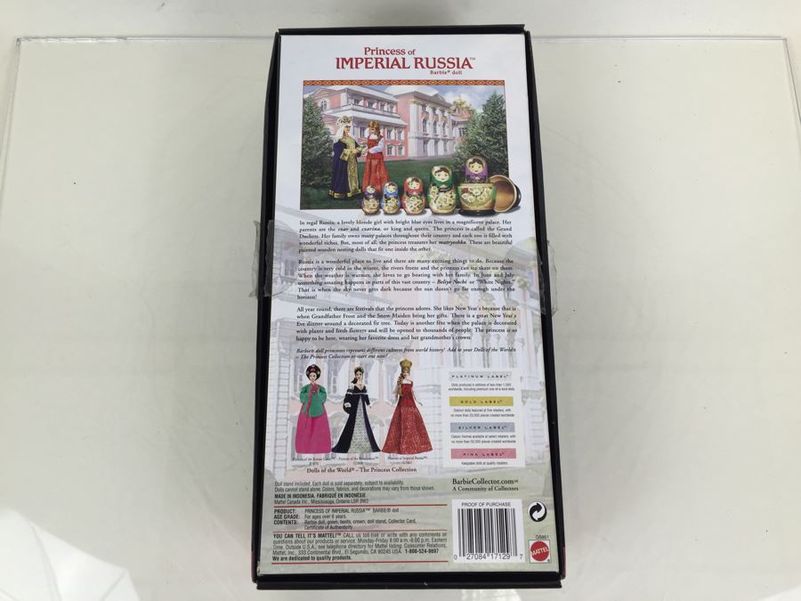 Barbie Collector Pink Label Princess Of Imperial Russia Barbie Dolls Of The World Collection Mattel New In Box Vintage 2004 [Photo 2]
