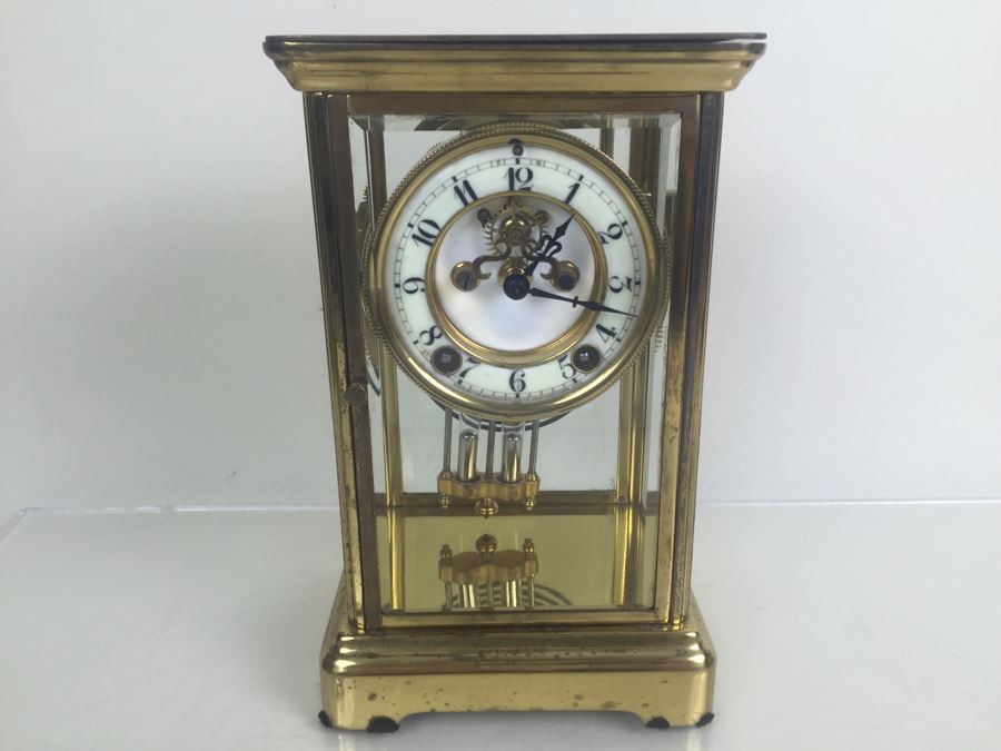 Antique New Haven Crystal Regulator Clock #436 On Dial - Open Escapement New Haven, CT Excellent Condition With Key [Photo 4]