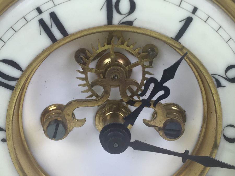 Antique New Haven Crystal Regulator Clock #436 On Dial - Open Escapement New Haven, CT Excellent Condition With Key [Photo 6]