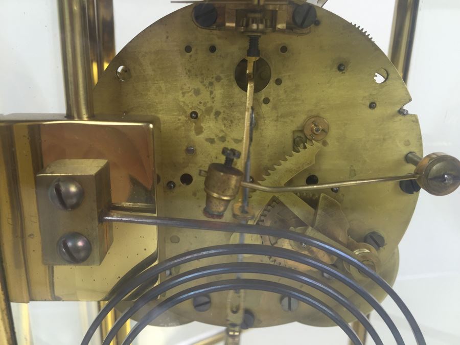 Antique New Haven Crystal Regulator Clock #436 On Dial - Open Escapement New Haven, CT Excellent Condition With Key [Photo 17]