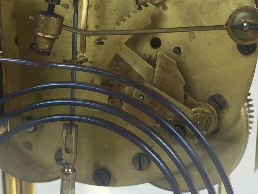 Antique New Haven Crystal Regulator Clock #436 On Dial - Open Escapement New Haven, CT Excellent Condition With Key [Photo 18]