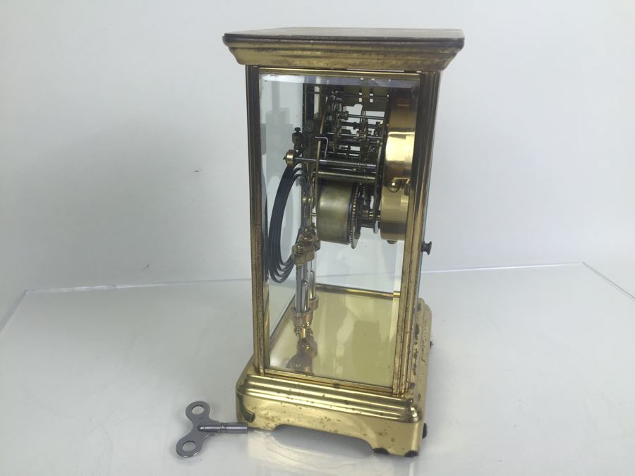 Antique New Haven Crystal Regulator Clock #436 On Dial - Open Escapement New Haven, CT Excellent Condition With Key [Photo 15]