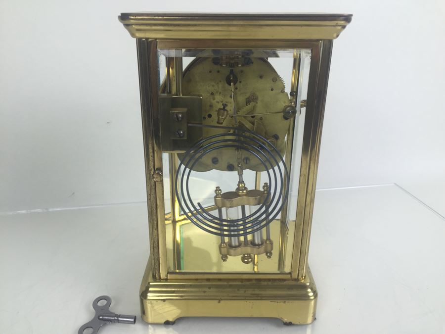 Antique New Haven Crystal Regulator Clock #436 On Dial - Open Escapement New Haven, CT Excellent Condition With Key [Photo 3]