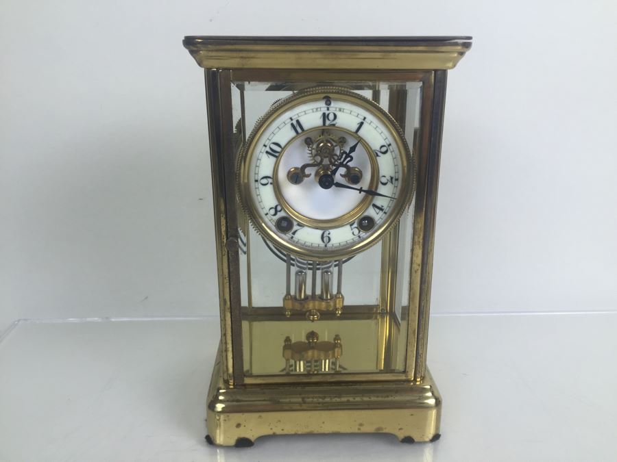 Antique New Haven Crystal Regulator Clock #436 On Dial - Open Escapement New Haven, CT Excellent Condition With Key [Photo 13]