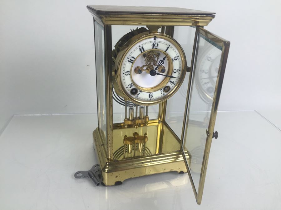 Antique New Haven Crystal Regulator Clock #436 On Dial - Open Escapement New Haven, CT Excellent Condition With Key [Photo 14]