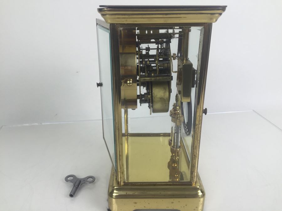 Antique New Haven Crystal Regulator Clock #436 On Dial - Open Escapement New Haven, CT Excellent Condition With Key [Photo 22]
