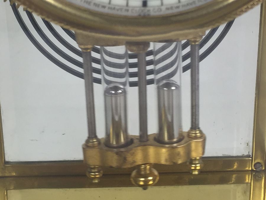 Antique New Haven Crystal Regulator Clock #436 On Dial - Open Escapement New Haven, CT Excellent Condition With Key [Photo 10]