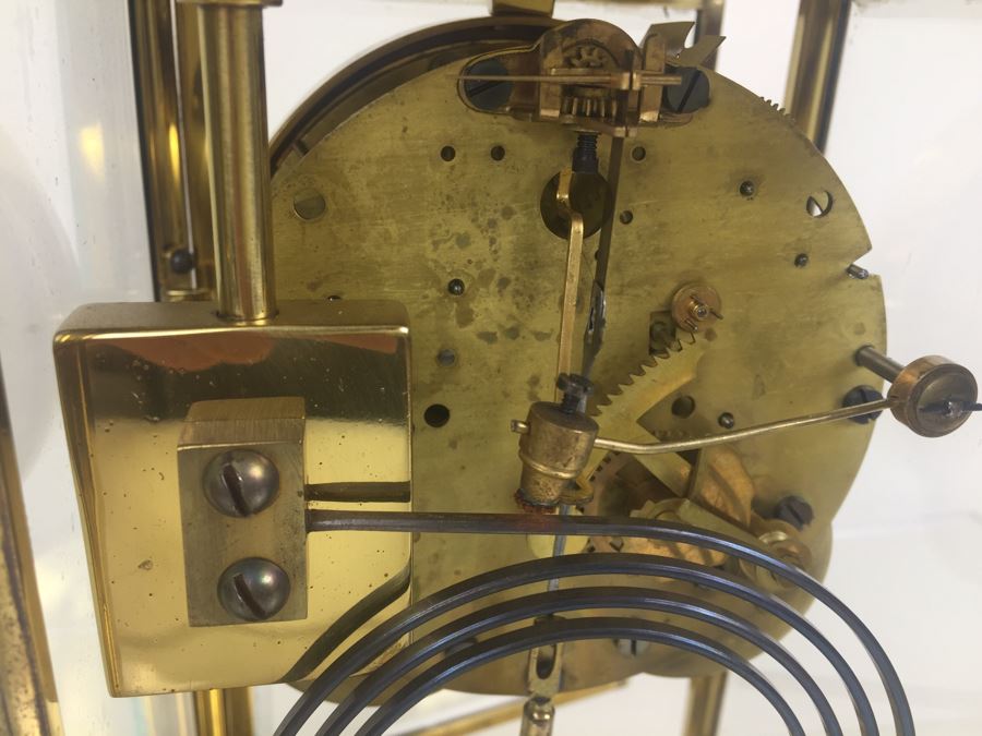 Antique New Haven Crystal Regulator Clock #436 On Dial - Open Escapement New Haven, CT Excellent Condition With Key [Photo 21]