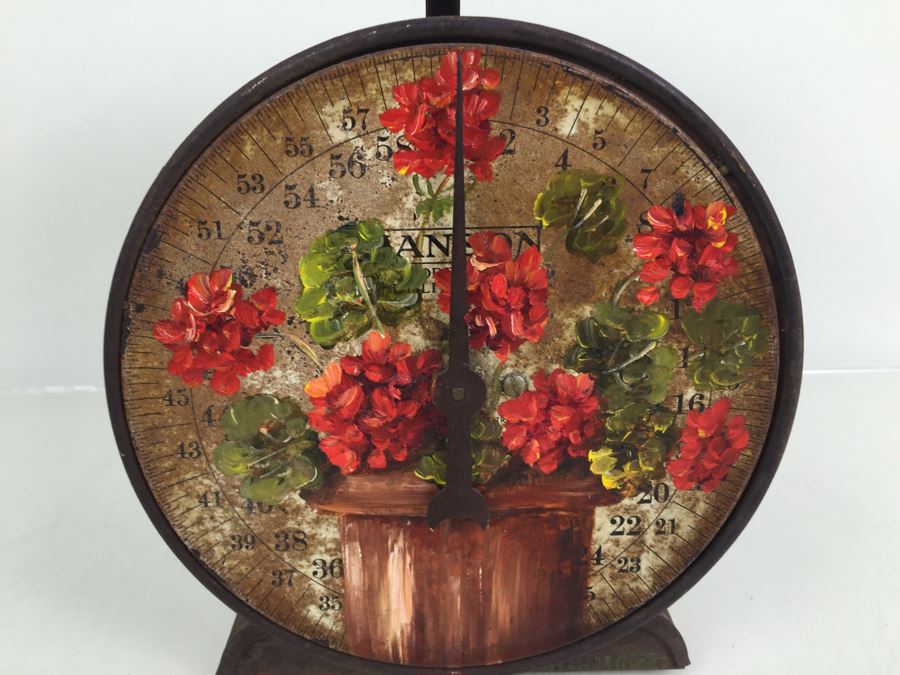 Vintage Kitchen Scale With Painted Floral Motif On Dial [Photo 4]