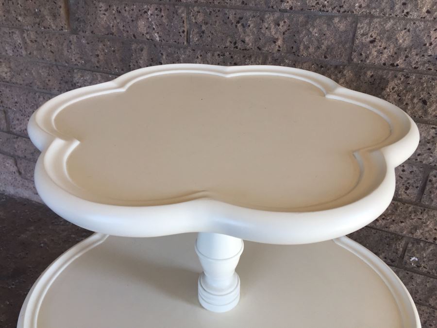 Pottery Barn White 2-Tier Pedestal Table [Photo 5]