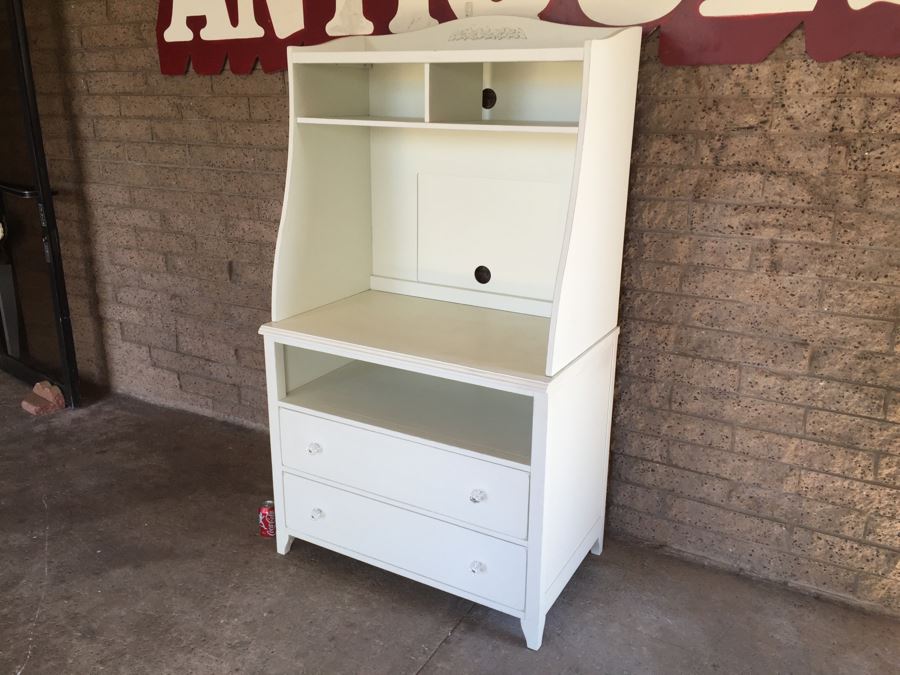 Pottery Barn White Chest Of Drawers With Removable Hutch