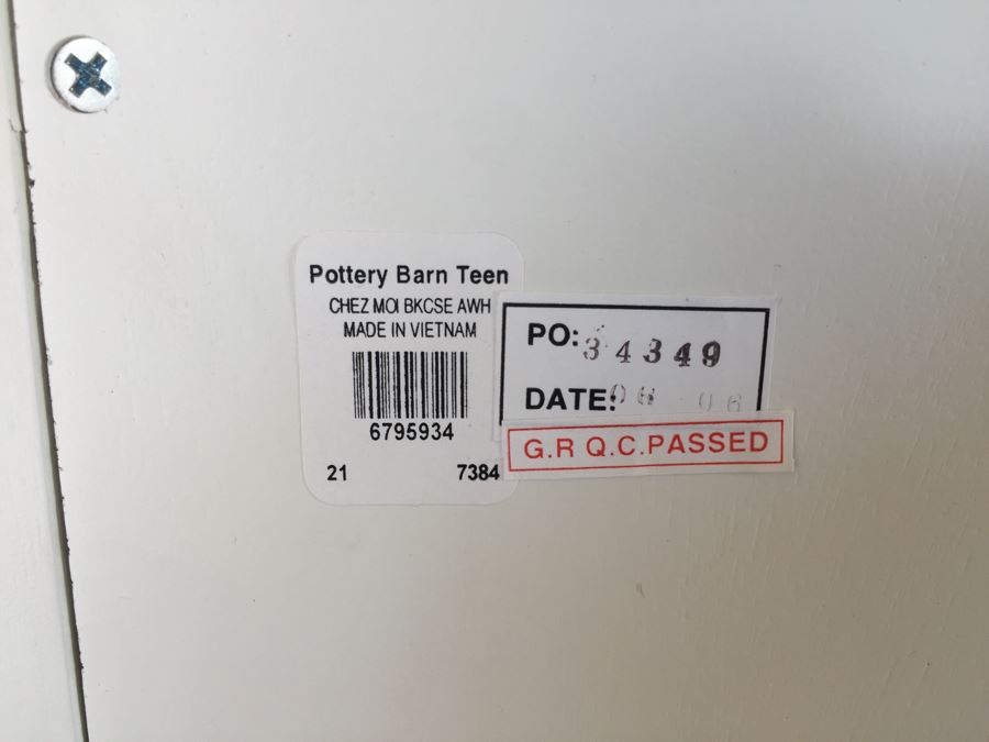 Pottery Barn White Bookcase With Drawer On Bottom [Photo 11]