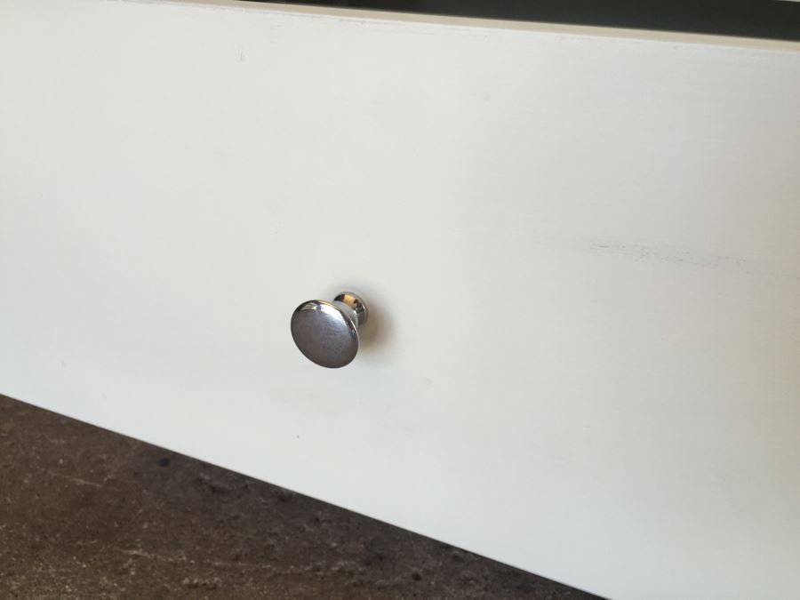 Pottery Barn White Bookcase With Drawer On Bottom [Photo 9]