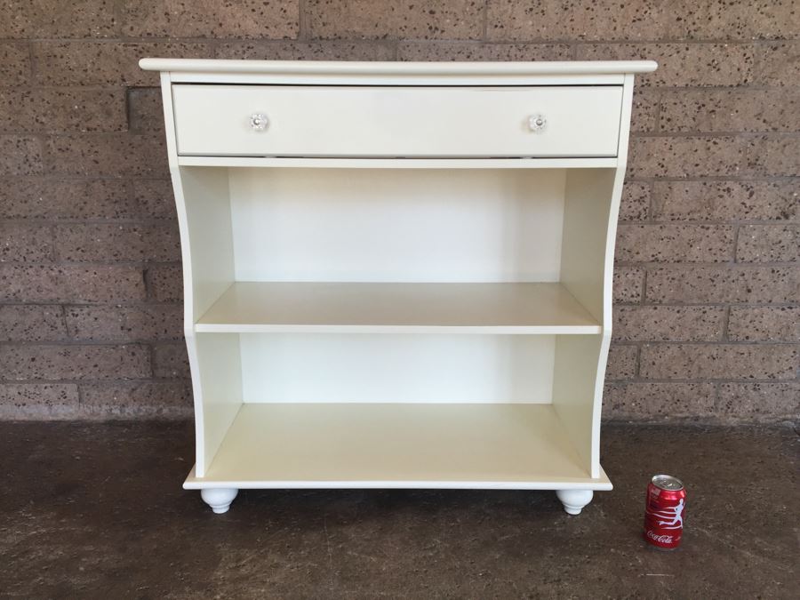 Pottery Barn White Cabinet With Top Drawer
