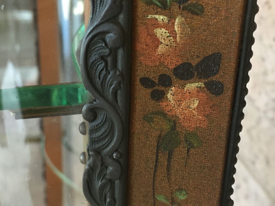 Exquisite French Curio Display Cabinet With Curved Glass On All Sides And Glass On Top Hand Painted And Beautifully Embellished With Metal Accents [Photo 26]