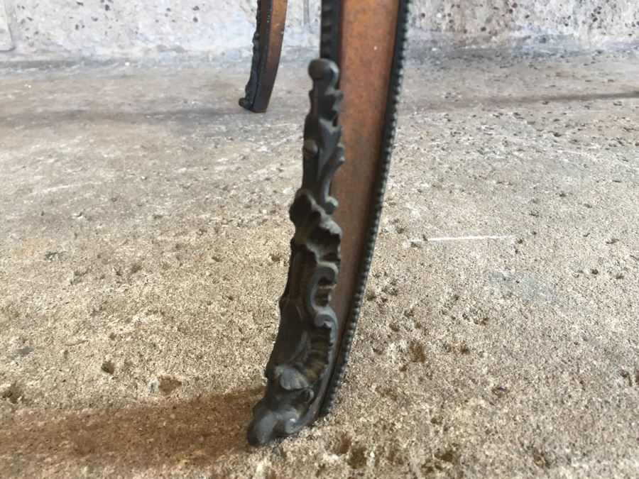 Exquisite French Curio Display Cabinet With Curved Glass On All Sides And Glass On Top Hand Painted And Beautifully Embellished With Metal Accents [Photo 37]