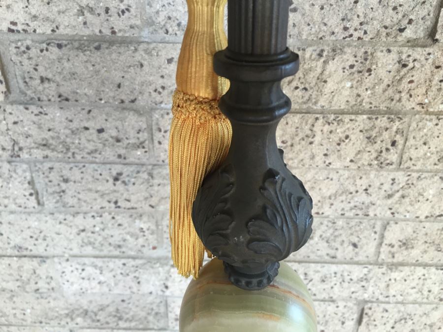 Nice Metal Floor Lamp Accented With Polished Agate [Photo 6]