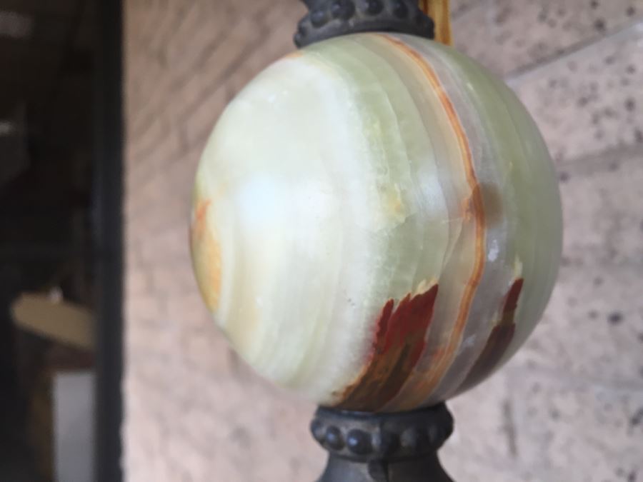 Nice Metal Floor Lamp Accented With Polished Agate [Photo 2]