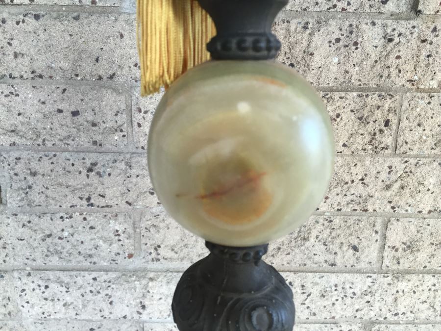 Nice Metal Floor Lamp Accented With Polished Agate [Photo 5]