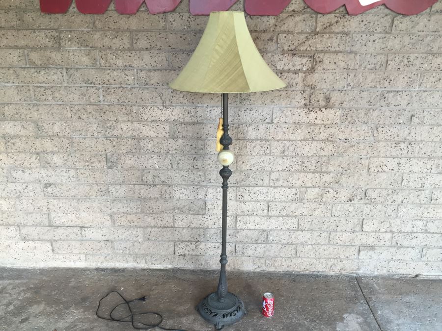 Nice Metal Floor Lamp Accented With Polished Agate [Photo 4]
