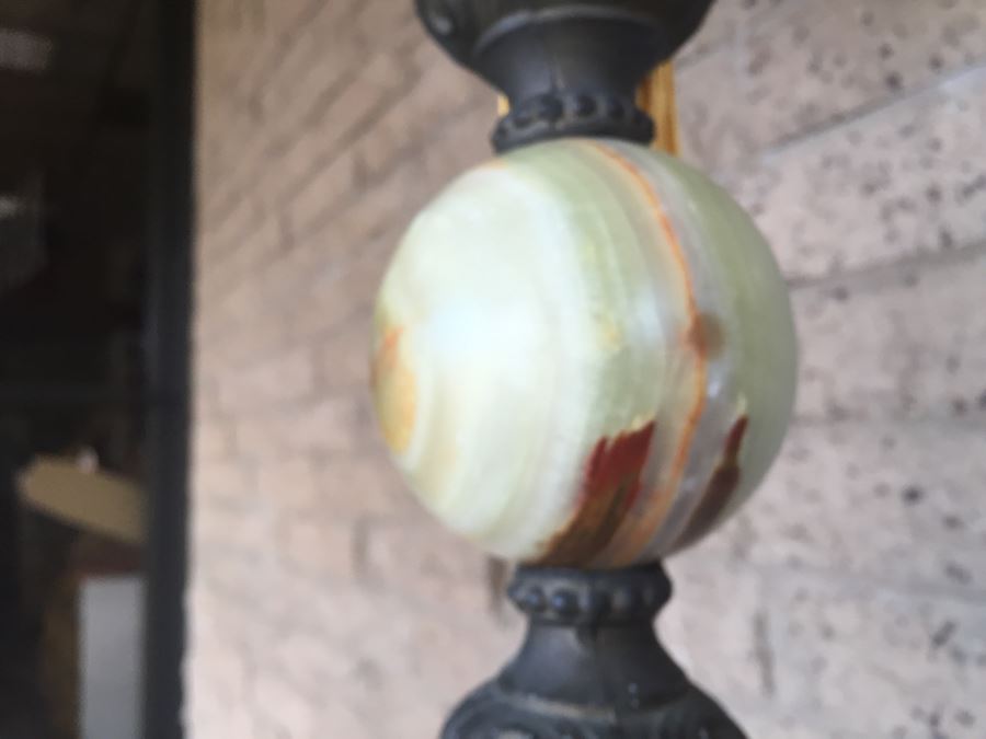 Nice Metal Floor Lamp Accented With Polished Agate [Photo 11]
