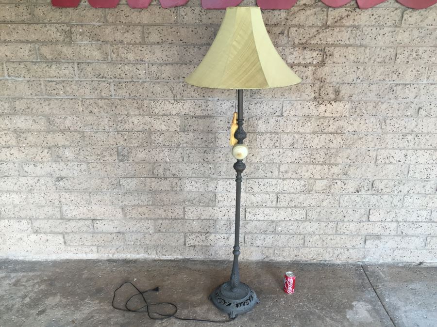 Nice Metal Floor Lamp Accented With Polished Agate [Photo 14]
