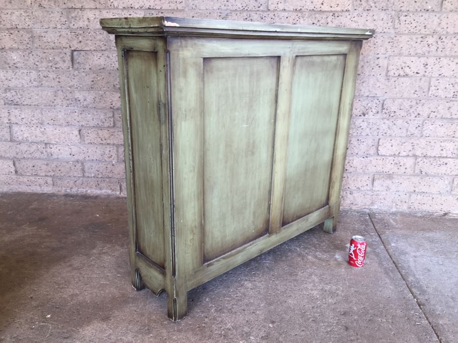 Avocado Green Console Table Hallway Cabinet