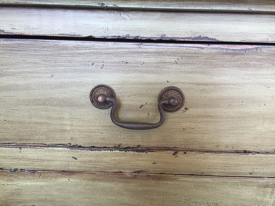 Avocado Green Console Table Hallway Cabinet [Photo 5]