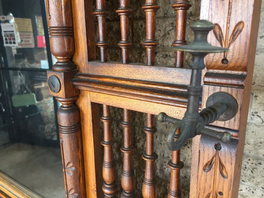 Stunning Antique Hall Tree With Nice Wood Carvings From Standard Furniture Co Seattle WA [Photo 4]