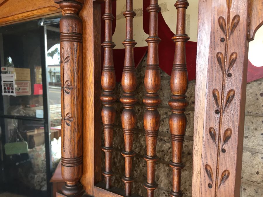 Stunning Antique Hall Tree With Nice Wood Carvings From Standard Furniture Co Seattle WA [Photo 10]