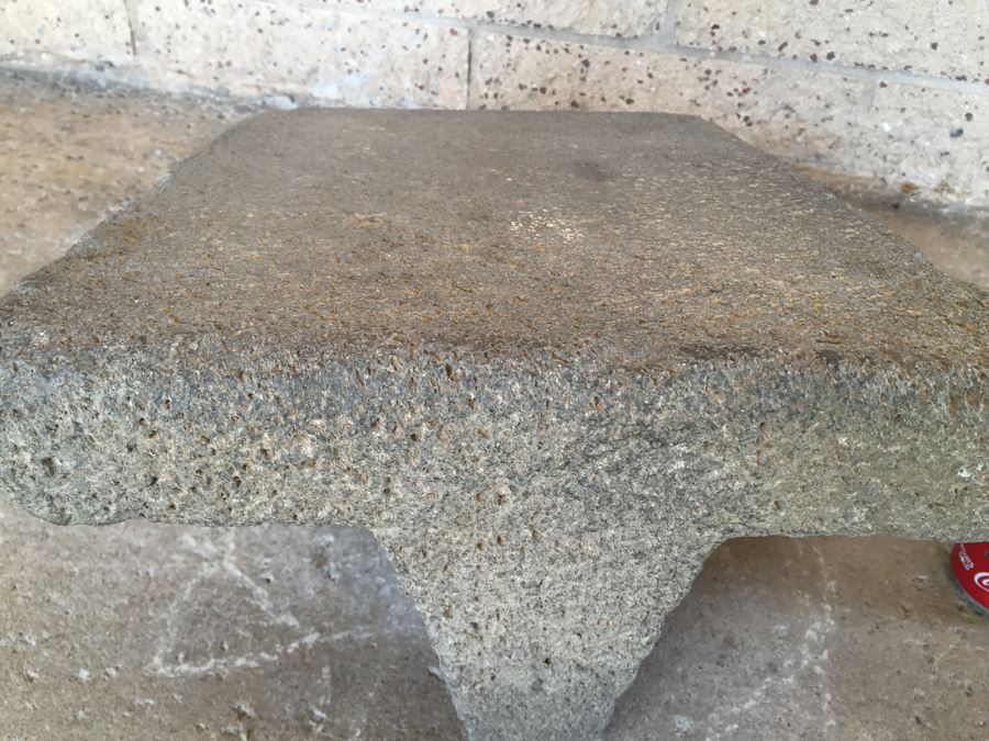 Old Probably Mexican Stone Basalt Tri-Legged Slanted Metate Grinding Stone Tortillas [Photo 11]