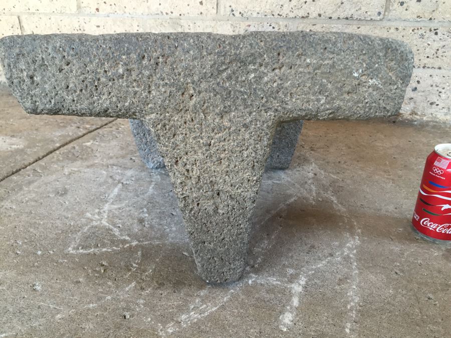 Old Probably Mexican Stone Basalt Tri-Legged Slanted Metate Grinding Stone Tortillas [Photo 10]
