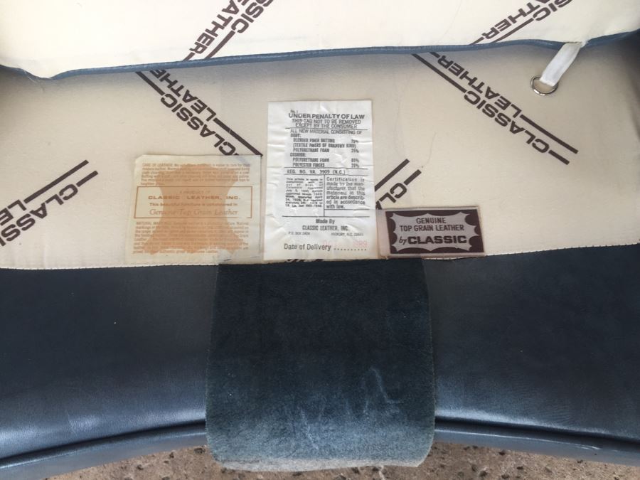 Light Blue Leather Armchar With Matching Ottoman By Classic Leather Inc. [Photo 10]