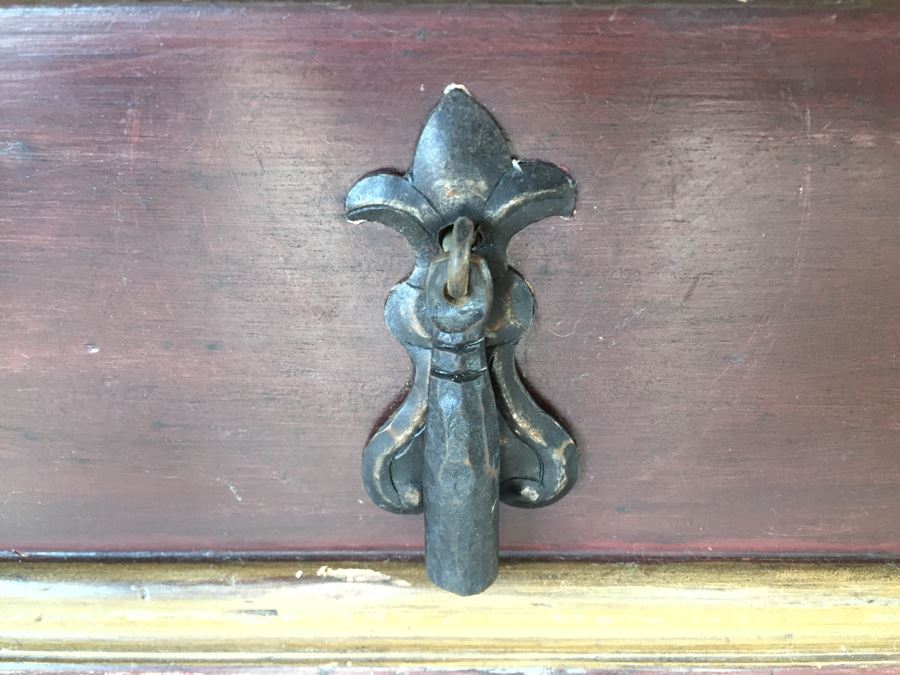 Nice Painted Cabinet Armoire With Plenty Of Storage Sturdy Wrought Iron Hardware [Photo 6]