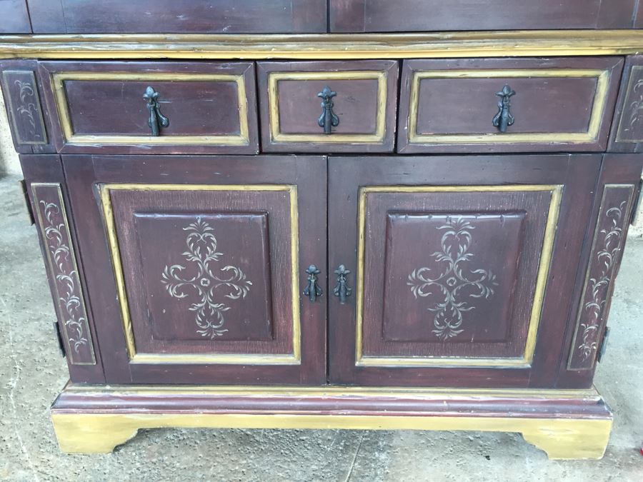 Nice Painted Cabinet Armoire With Plenty Of Storage Sturdy Wrought Iron Hardware [Photo 5]
