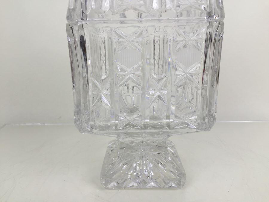 Large Cut Glass Candy Dish With Lid [Photo 5]