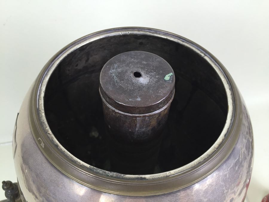 Vintage Hot Water Silver Plated Samovar Coffee Tea Urn  [Photo 13]