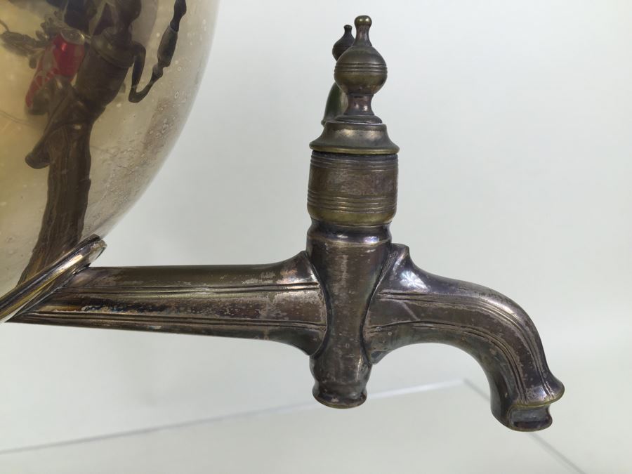 Vintage Hot Water Silver Plated Samovar Coffee Tea Urn  [Photo 5]