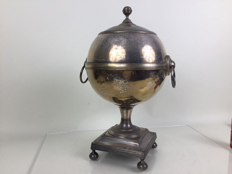 Vintage Hot Water Silver Plated Samovar Coffee Tea Urn  [Photo 7]