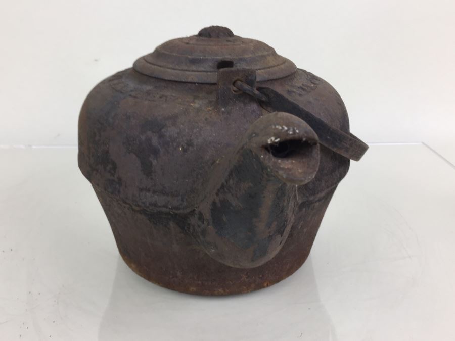 Vintage Cast Iron Tea Pot Kettle 'Barrows Savery & Co' Philadelphia   [Photo 6]