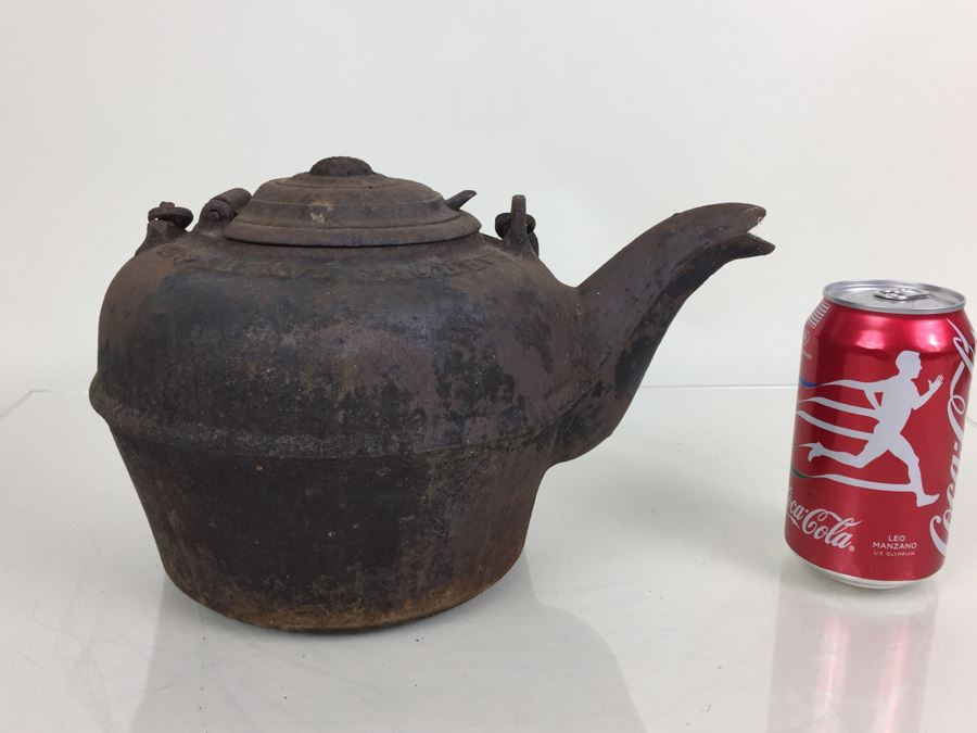 Vintage Cast Iron Tea Pot Kettle 'Barrows Savery & Co' Philadelphia  