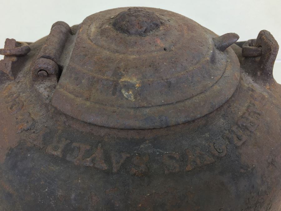 Vintage Cast Iron Tea Pot Kettle 'Barrows Savery & Co' Philadelphia   [Photo 5]